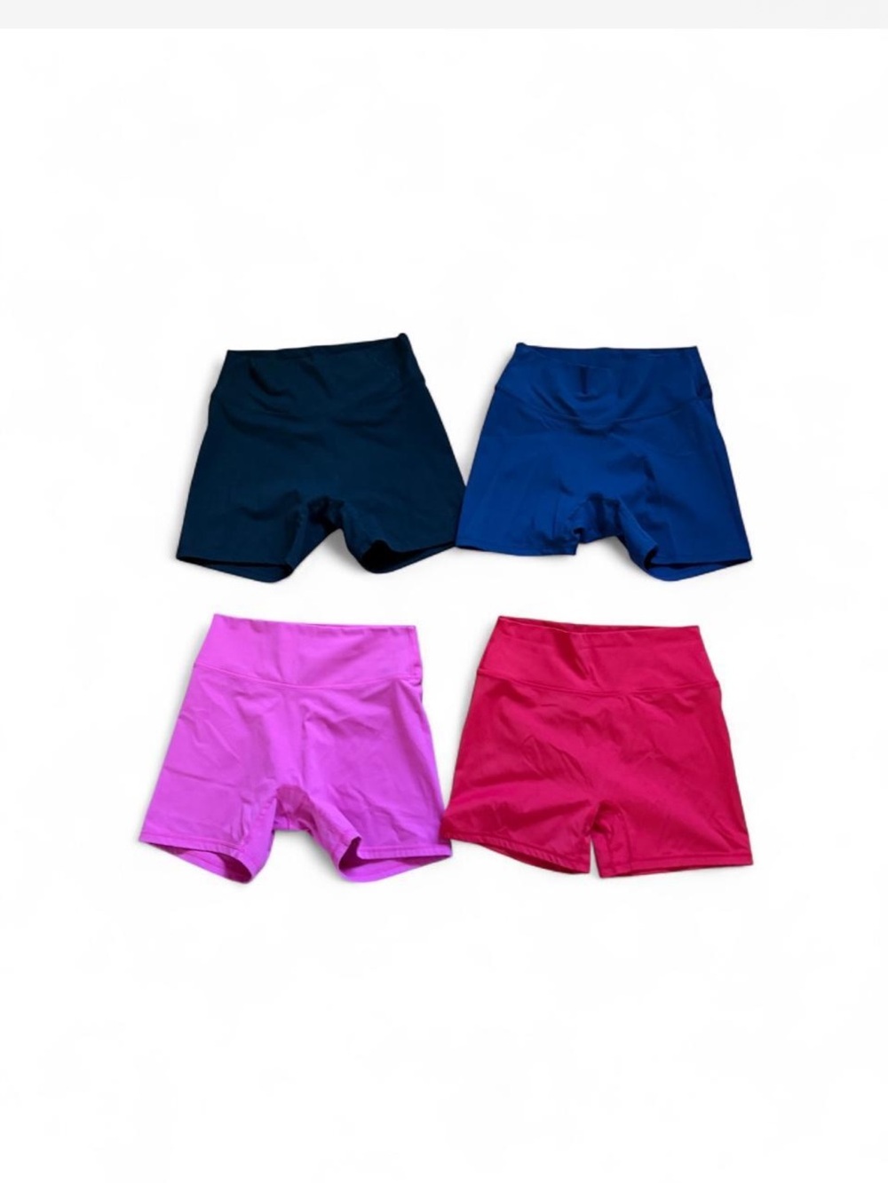 4-Pack Women's Active Bike Shorts - Black, Navy, Lavender, Raspberry